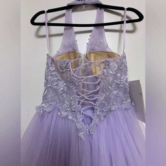 NWT | Mac Duggal Lilac Elegant Lavender Lace Dress Size 4 - Picture 6 of 8